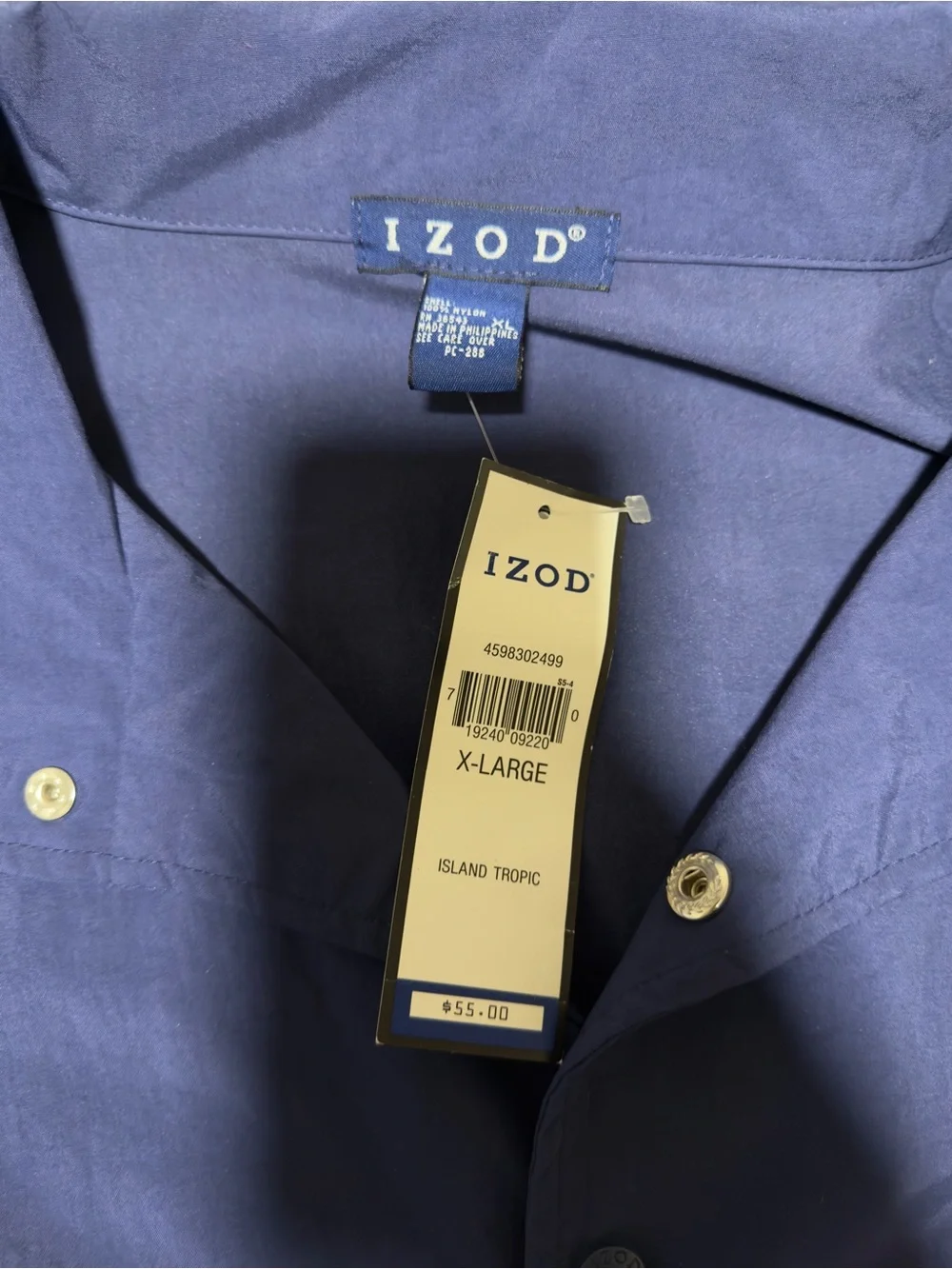 Vintage IZOD Island Tropic Colorblock Windbreaker XL NWT